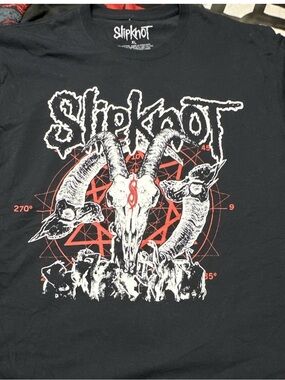 Slipknot Black Graphic Short Sleeve Tee - Goat Skull Band Concert Shirt 2021
